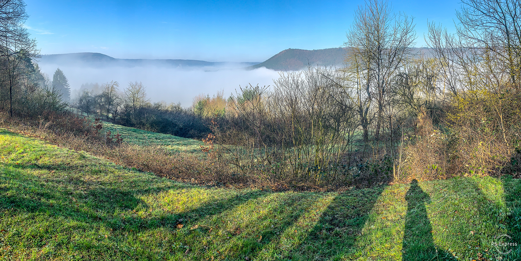 Blick über das Maintal bei Nebel - Stutzkapelle Bürgstadt